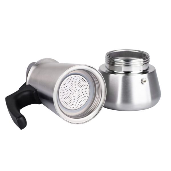 Italian Coffee Moka Pot Stainless Steel Moka Express Stovetop Espresso Maker - Image 4