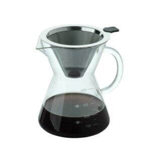 Portable Pour Over Coffee Maker Dripper Brewer Coffee Pot High Borosilicate Glass Carafe