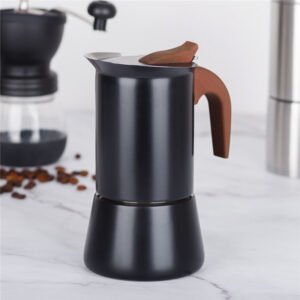 Coffee Maker Moka Pot Stovetop Stainless Steel Black