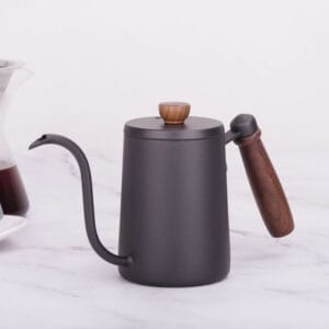 Gooseneck Coffee Kettle With Walnut wooden handle