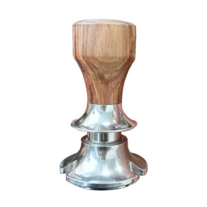 Coffee Tamper Adjustable Spring Loaded With Walnut Handle