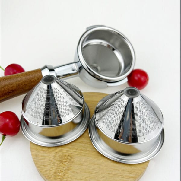Conical Stainless Steel Double Layer Coffee Filter Basket - Image 4