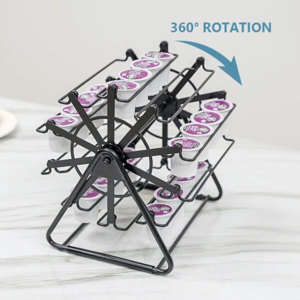 Ferris Wheel Design Rotatable 40Pcs K Cup Coffee Pod Holder - Image 4