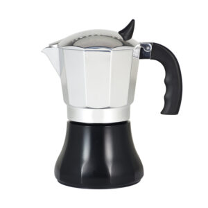 Black Aluminium Stovetop Espresso Maker - PP Handle, Durable Bottom Pot
