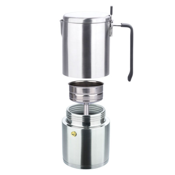 Cylindrical Stainless Steel Stovetop Coffee Moka Pots - Image 5