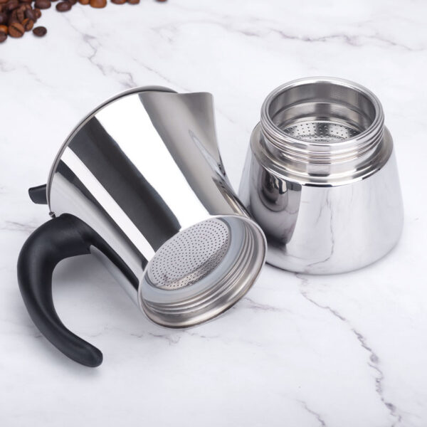 Mirror Light Stainless Steel Stovetop Coffee Moka Pots - Image 4