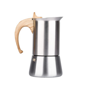 Wooden handle Stainless steel Coffee Moka Pot