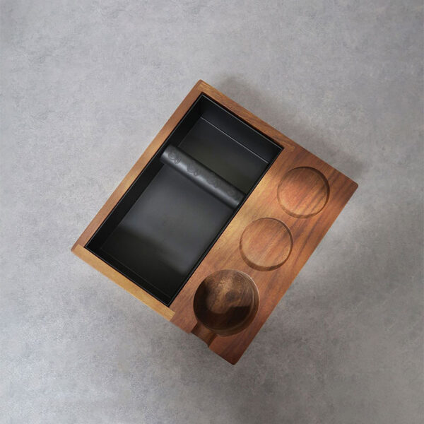 All-in-One Espresso Station Wood Organizer Tamper & Knock Box - Image 2