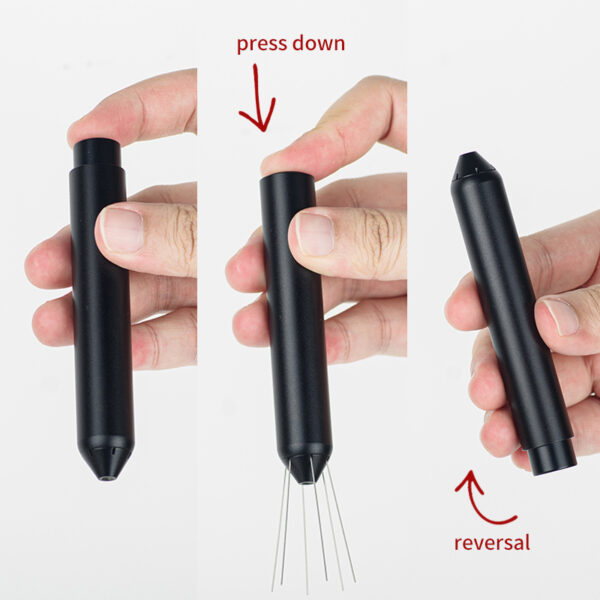 Press Pen Coffee Stirrer Portable Aluminum alloy Oxidation - Image 2