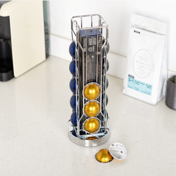Rotating Coffee Pod Stand Tower for Vertuo 20 Capsules - Image 5