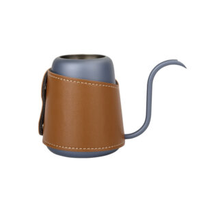 Travel Handleless Hand Drip Coffe Kettle, Stainless Steel, Leather Sleeve, 1CP2394