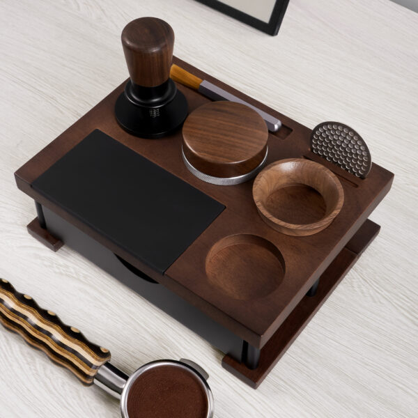 Wood Portafilter Holder Tamping Station and Coffee Knock Box 1CP2388 - Image 9