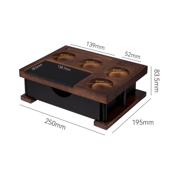 Wood Portafilter Holder Tamping Station and Coffee Knock Box 1CP2388 - Image 8