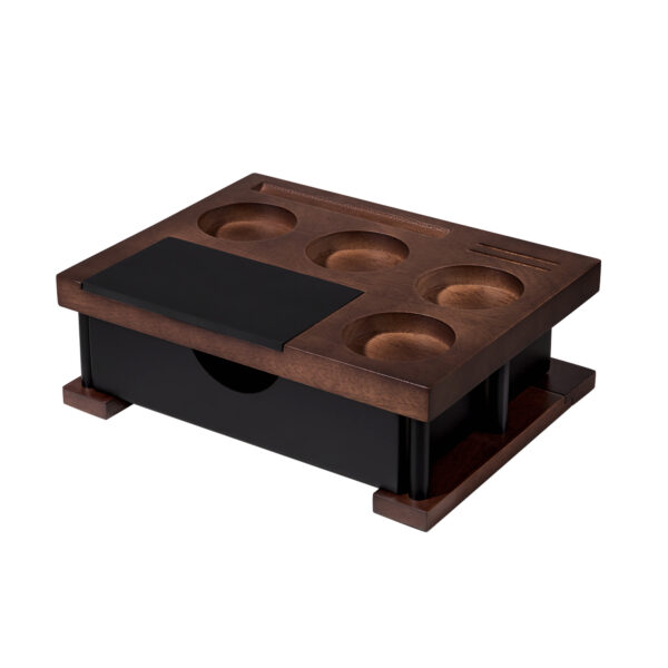 Wood Portafilter Holder Tamping Station and Coffee Knock Box 1CP2388 - Image 2