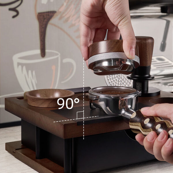 Wood Portafilter Holder Tamping Station and Coffee Knock Box 1CP2388 - Image 3