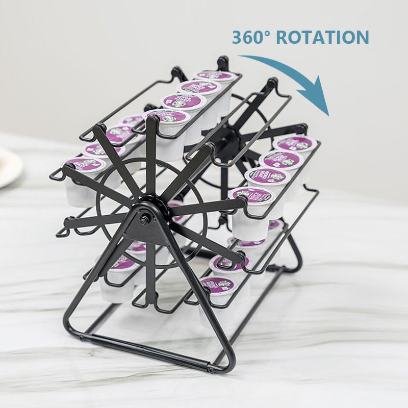 Metal 40pcs K Cup Coffee Pod Holder 360 Degree Rotatable Observation Wheel 1CP2357 - Image 4