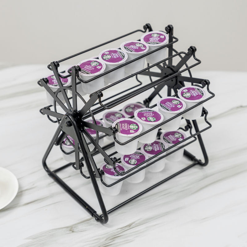 Metal 40pcs K Cup Coffee Pod Holder 360 Degree Rotatable Observation Wheel 1CP2357 - Image 8