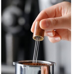 Mini Espresso Power Stirrer Wood Spin Needle Type Coffee Distributor CPN03