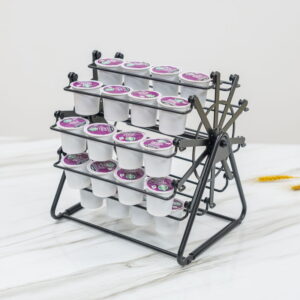 Metal 40pcs K Cup Coffee Pod Holder 360 Degree Rotatable Observation Wheel 1CP2357