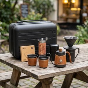 Premium Stainless Steel Pour-Over Coffee Set, 8-Piece, Travel Bag, 1CP2383